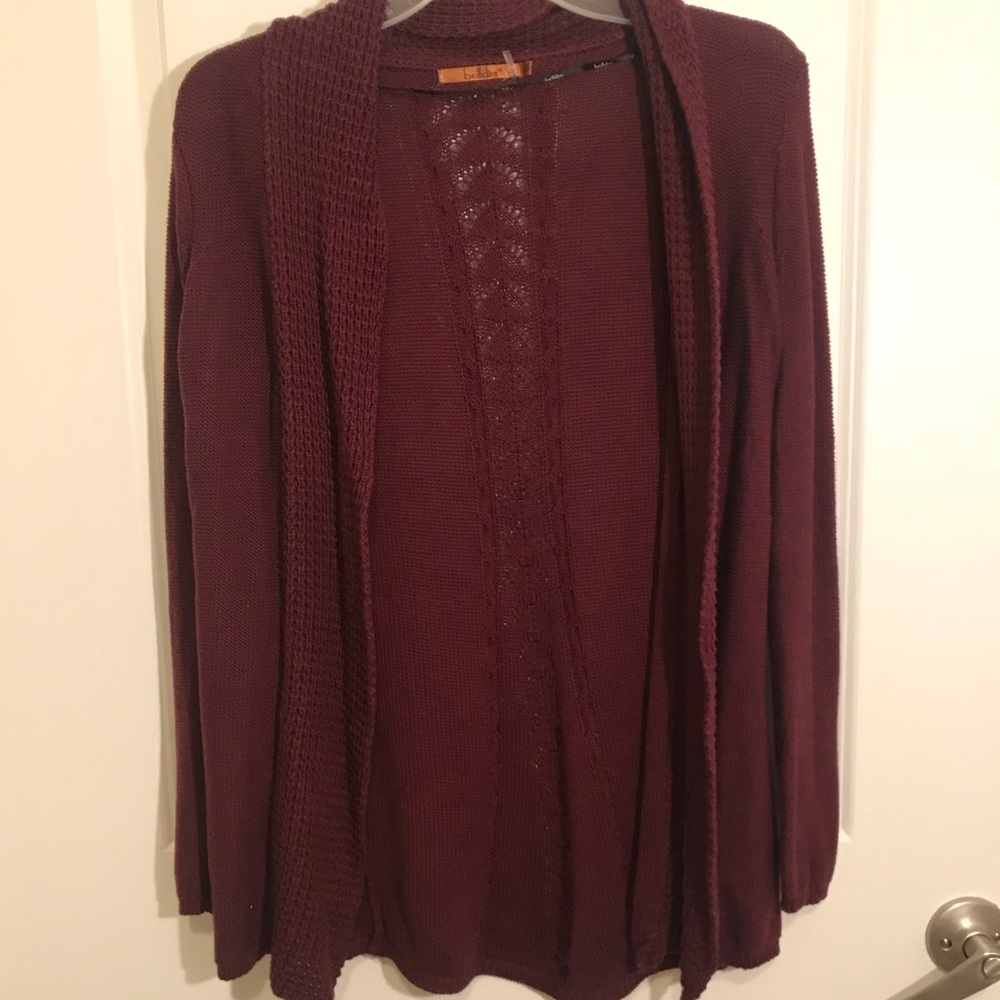 Maroon Cardigan Sweater